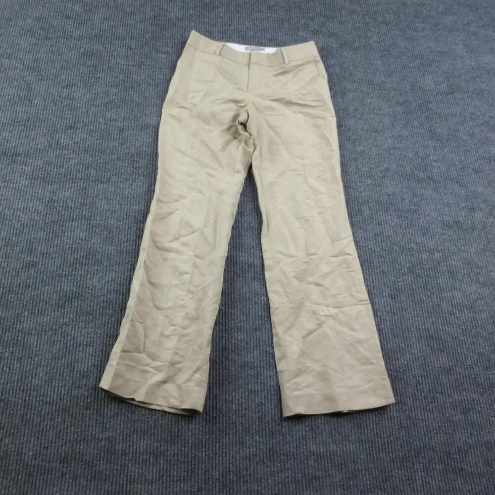 Banana Republic Pants Womens 0 Beige Linen Blend Twill Dress Straight 30x30*